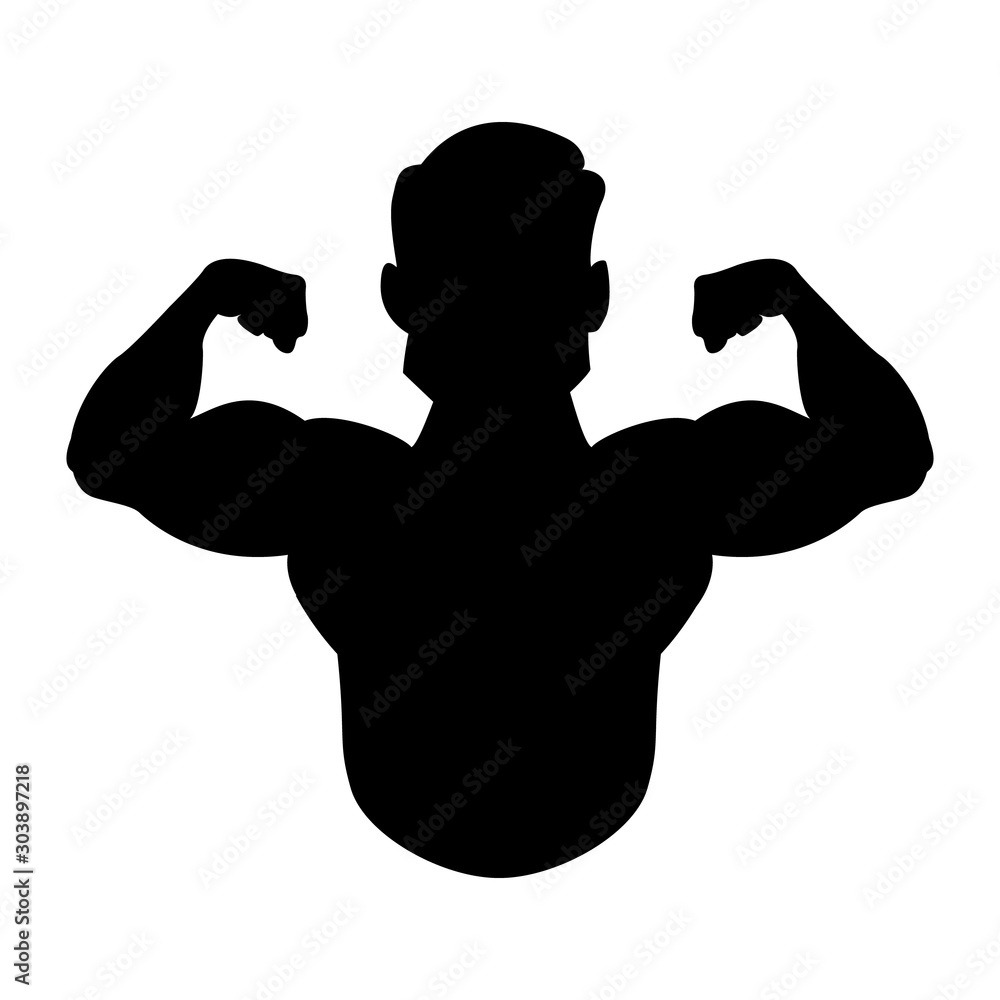 Bodybuilding silhouette vector. Illustration for fitness logo, label, emblem fitness club and gym Bodybuilding silhouette vector. Illustration for fitness logo, label, emblem fitness club and gym