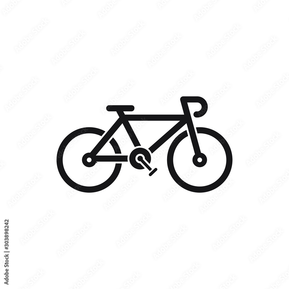 Fototapeta premium Bike icon, bicycle flat design isolated on white background. Vector illustration