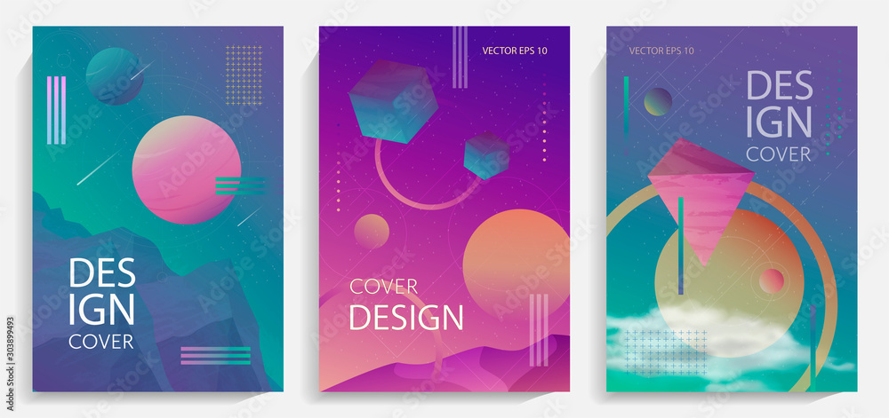 Modern abstract brochures of the future