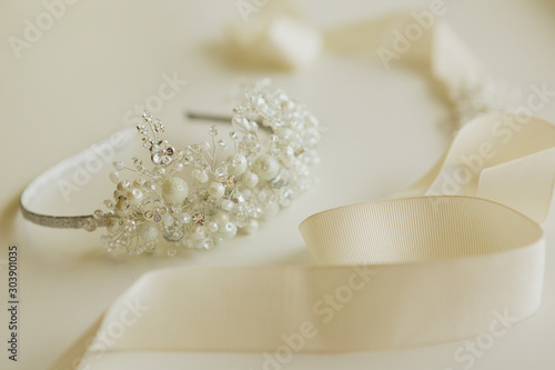 composition of wedding accessories bride