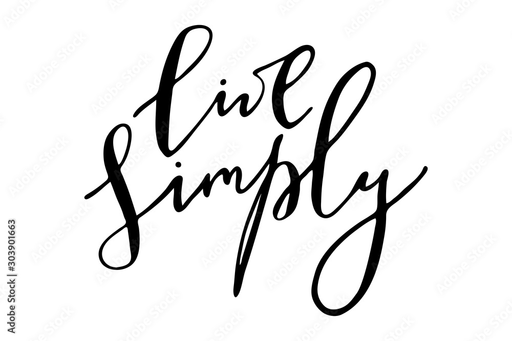 Phrase writing live simply handwritten text vector Phrase writing live simply handwritten text vector
