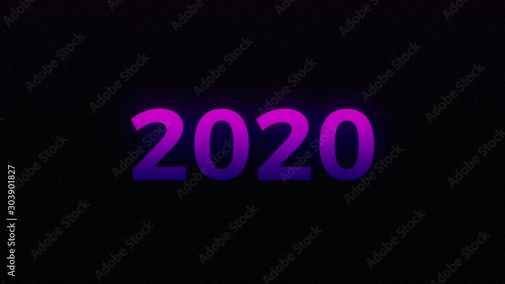 Retro 2020 words on old tv vhs glitch Retro 2020 words on old tv vhs glitch