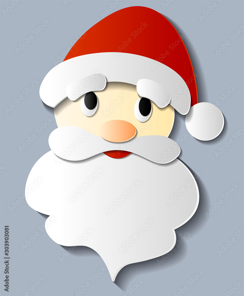Paper Santa Claus on grey background. Isolated. Paper Santa Claus on grey background. Isolated.