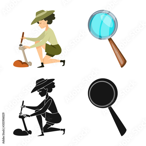 Vector design of story and items logo. Collection of story and attributes vector icon for stock.