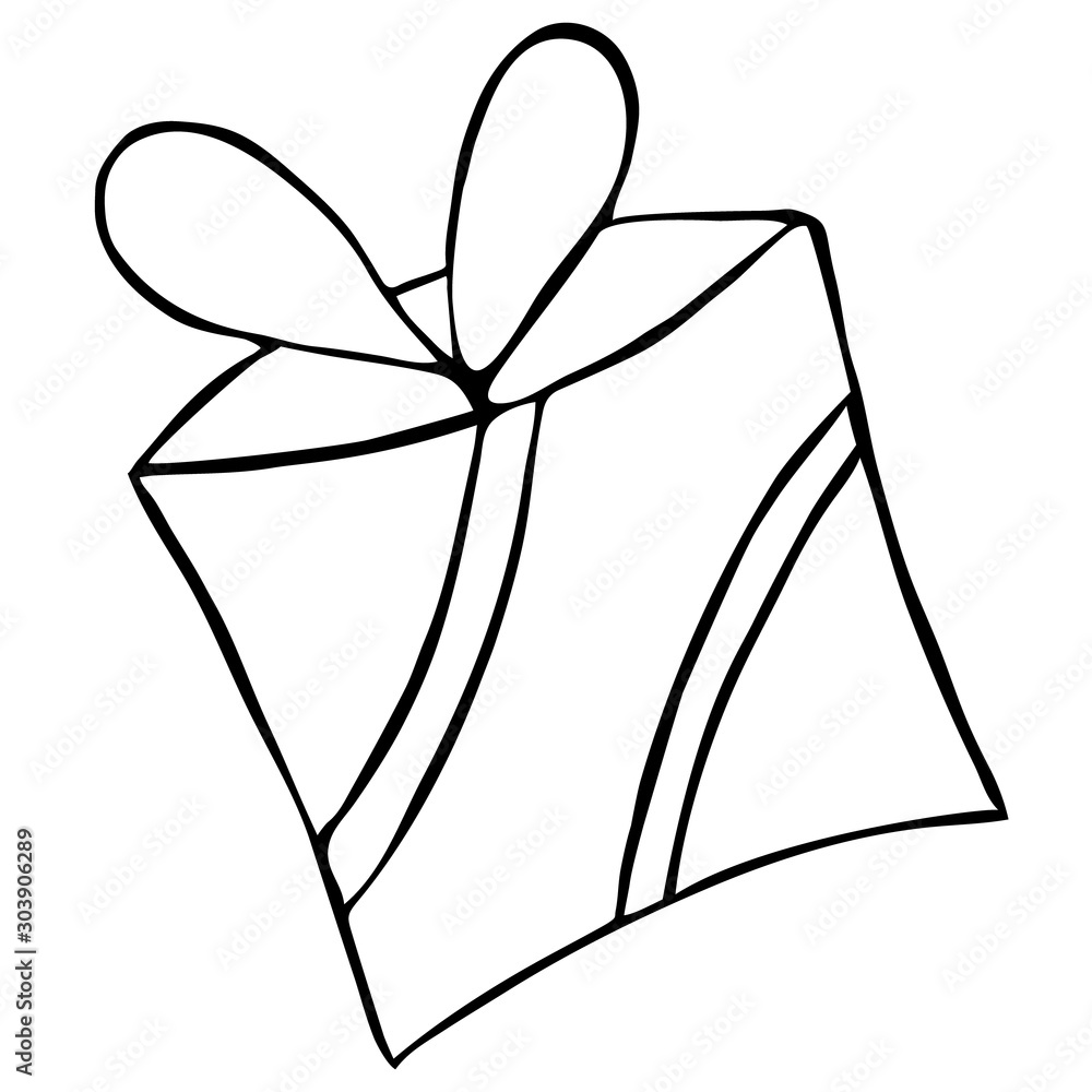 Gift Box. Hand drawn vector illustration for greeting cards, posters, stickers and seasonal design Gift Box. Hand drawn vector illustration for greeting cards, posters, stickers and seasonal design