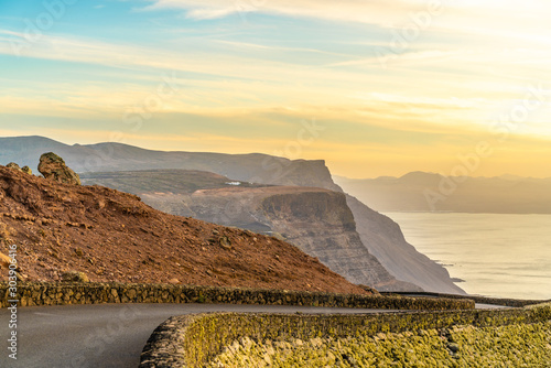 Amazing view near Mirador del rio, Lanzarote. Location: north of Lanzarote, Canary Islands, Spain. Artistic picture. Beauty world.