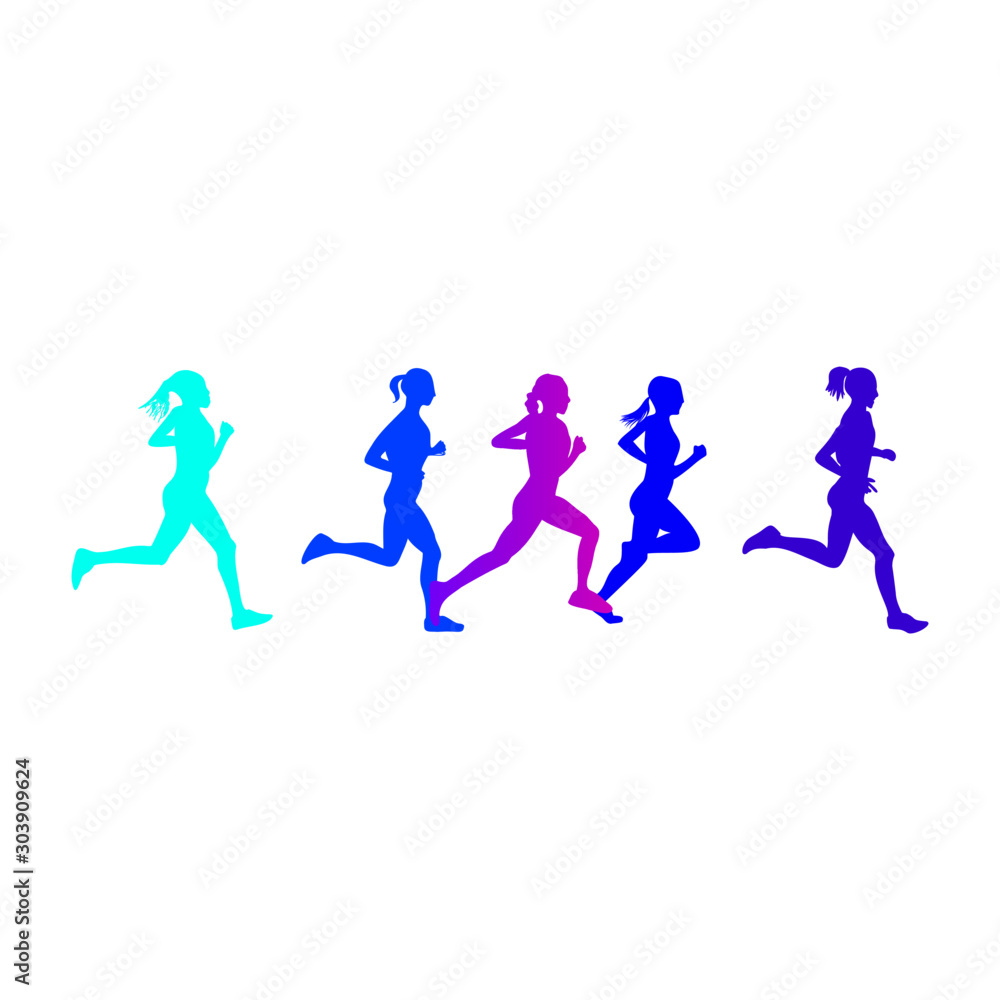 group of people running group of people running