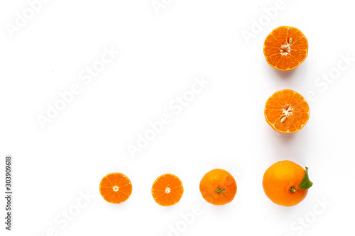 oranges, tangerines and lemons seen from above