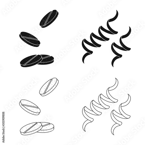 Vector illustration of protein and sea sign. Set of protein and natural stock vector illustration.