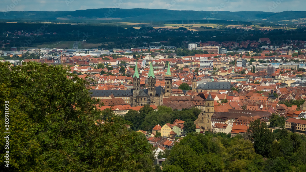 Aerial view of the city of Bamberg