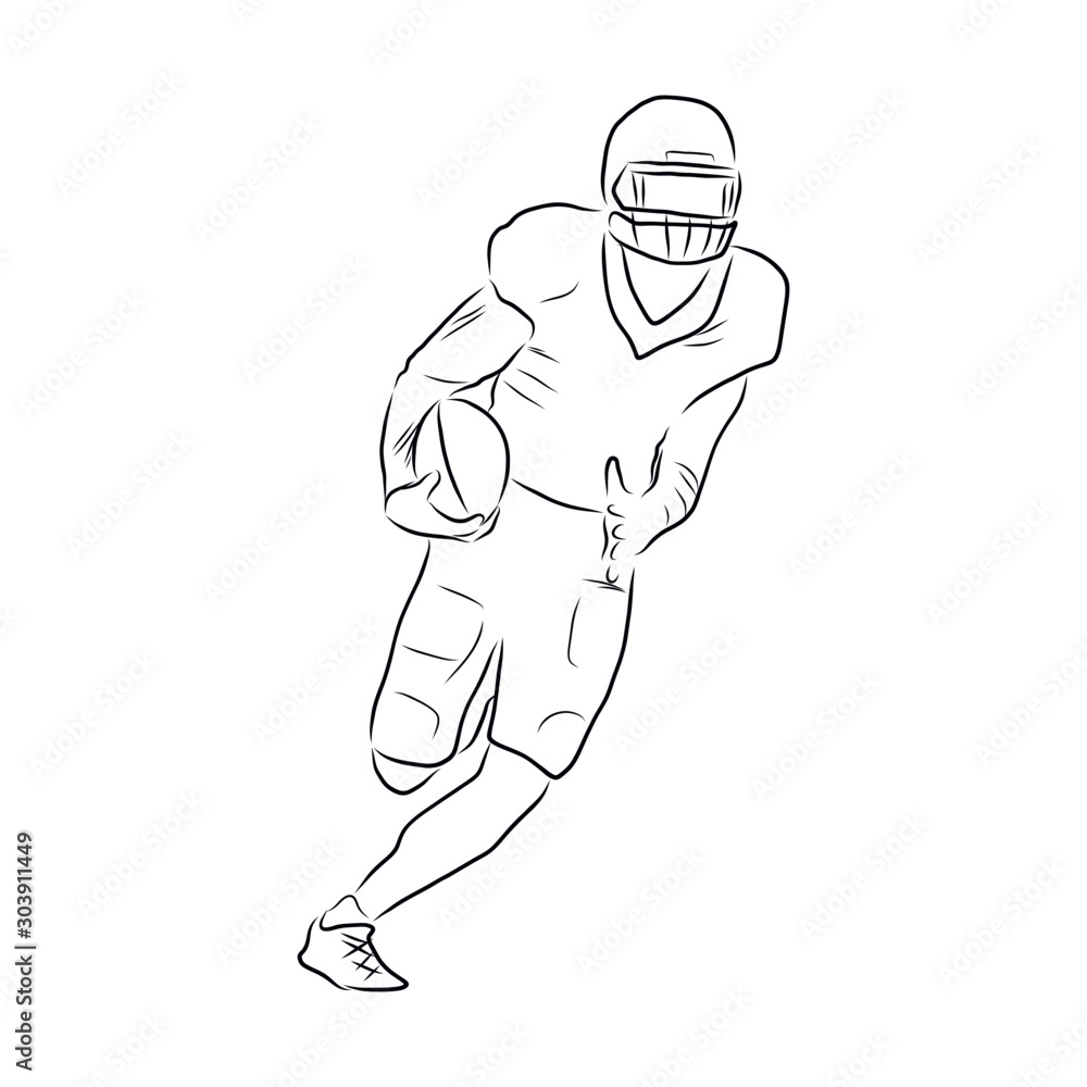 vector illustration of a football player