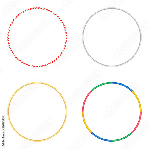 Hula Hoop isolated on white. Gymnastics, fitness and diet concept.