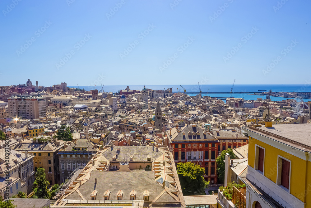The center of Genova , Ligurian Sea , Liguria , Italy
