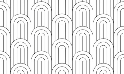 Papier peint photo Noir et blanc patrons Motif géométrique noir blanc tissu  © Vtaurus