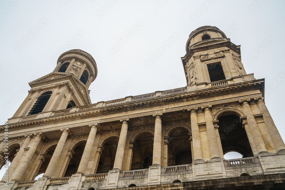 Old Church Saint Sulpice in Paris. Religion.