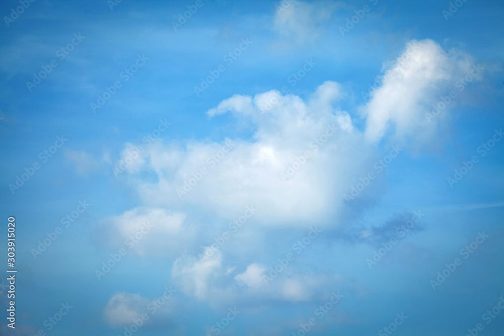 Clouds in the blue sky background 