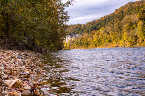A beautiful autumn day along the Buffalo River Valley near Tyler's Bend Campground in Arkansas.