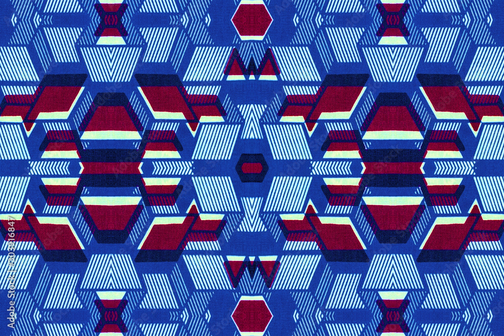Geometric pattern of an African fabric 