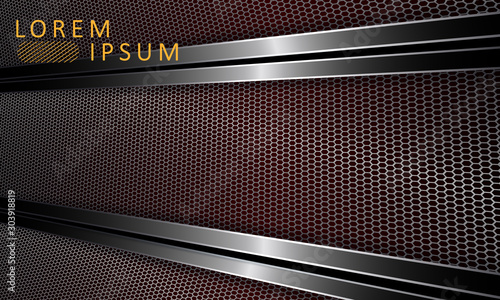 Geometric mesh texture composition with shiny edging with a perspective effect