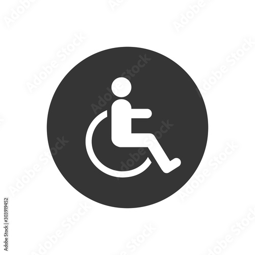 Disabled icon vector illustration. wheel chair