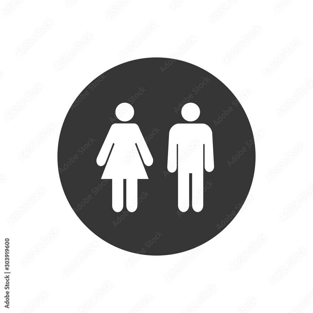 Man and girl icon. Vector illustration in flat style Man and girl icon. Vector illustration in flat style