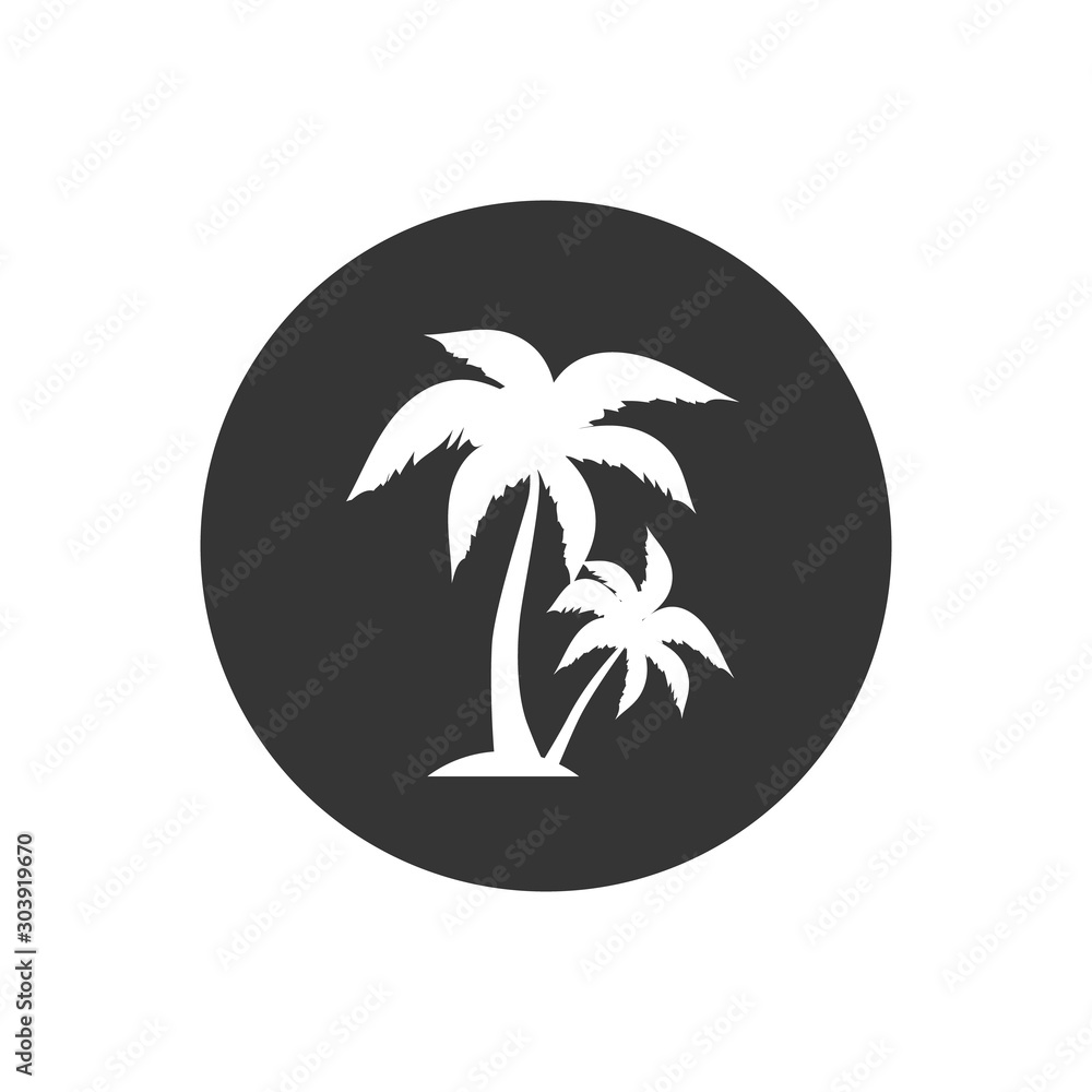 Palm tree silhouette icon. simple flat vector illustration in flat style