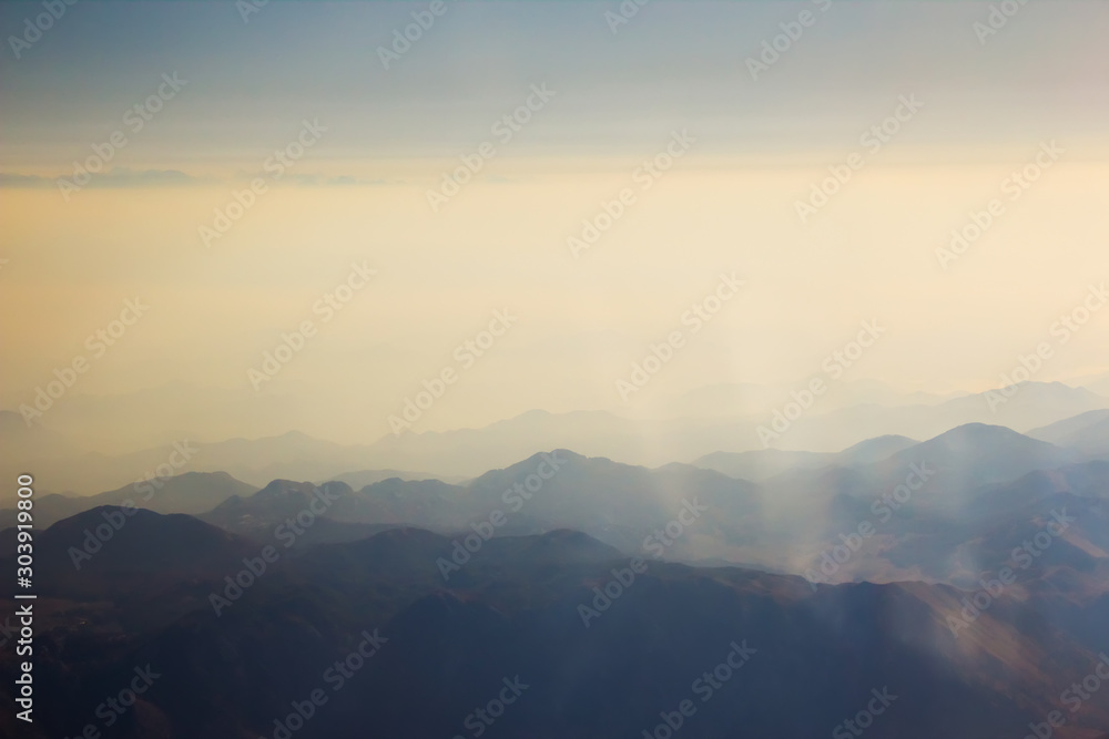 Landscape of Mountain. view from airplane window Landscape of Mountain. view from airplane window