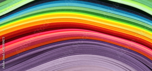 Abstract color rainbow line strip paper background.
