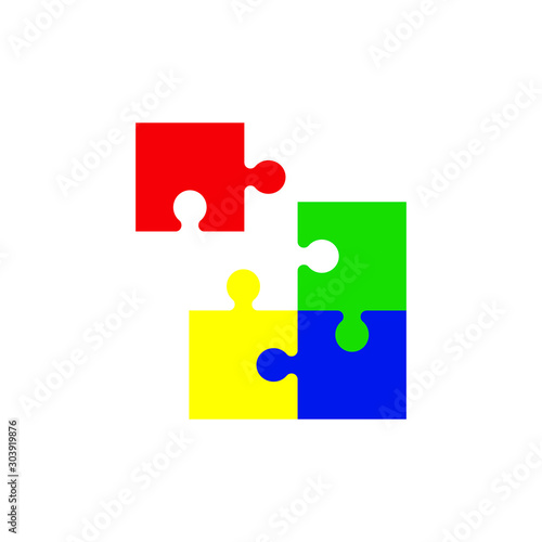 Puzzle icon. Vector illustration. Isolated. © Lidiia Koval