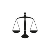 Scales of justice icon. Isolated.