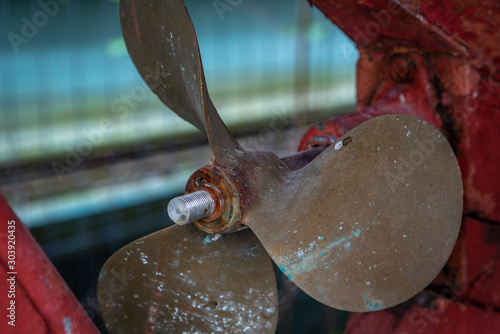 Detail Viws of old wooden boats in a boatyard photo