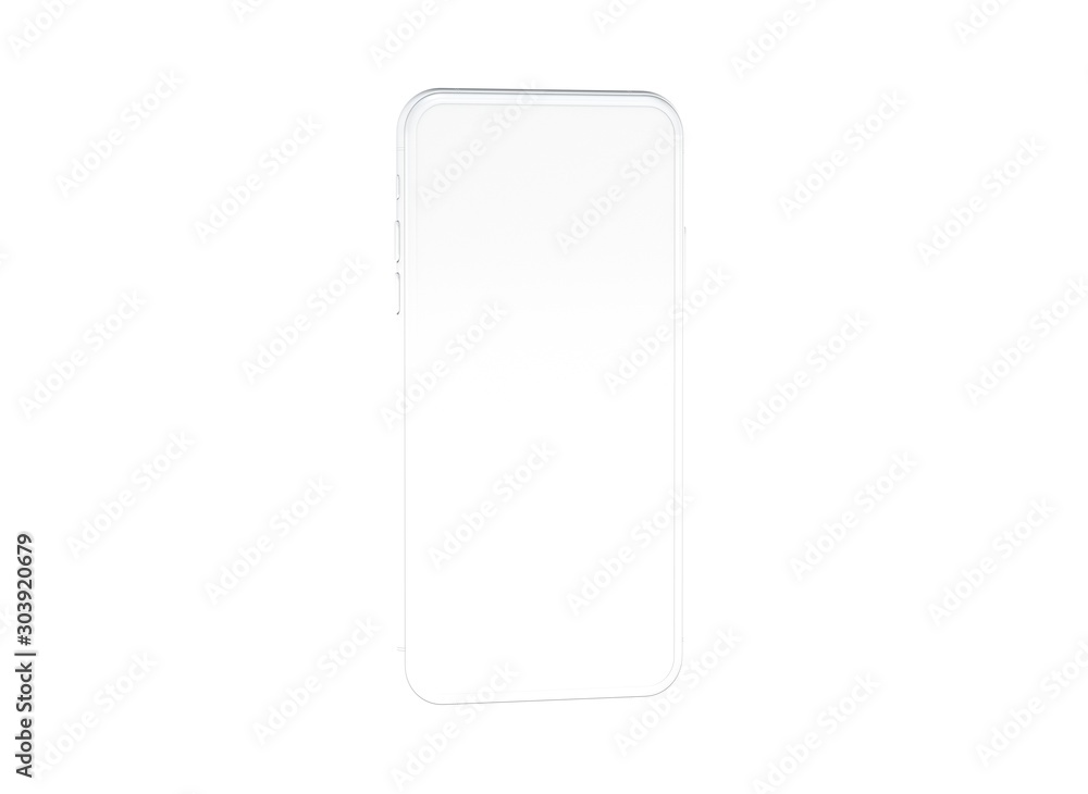 New smartphone with blank screen isolated Flat 3d New smartphone with blank screen isolated Flat 3d