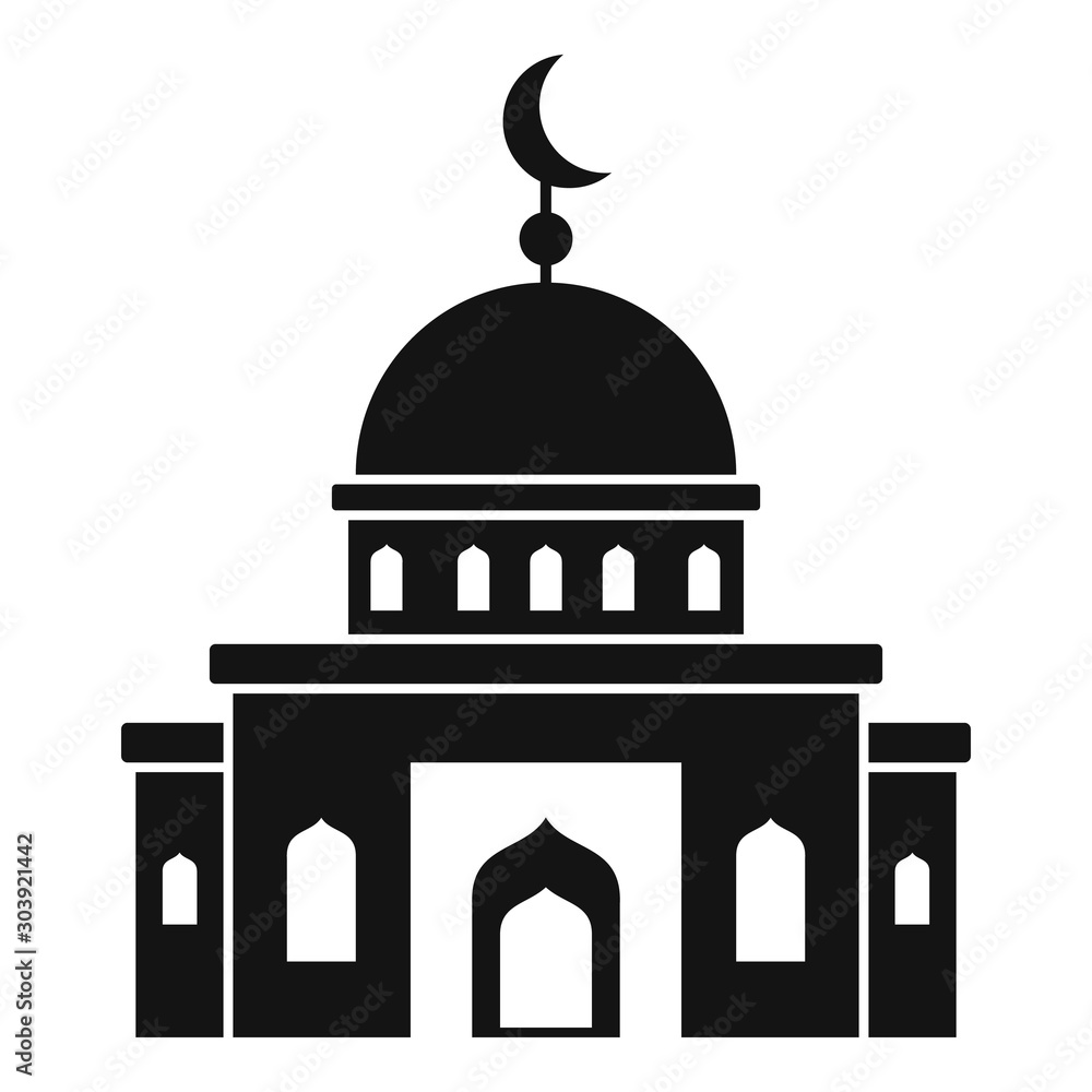 Mosque icon. Simple illustration of mosque vector icon for web design isolated on white background Mosque icon. Simple illustration of mosque vector icon for web design isolated on white background