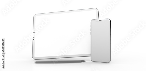 TABLET PC computer device mobile isolated background 3d