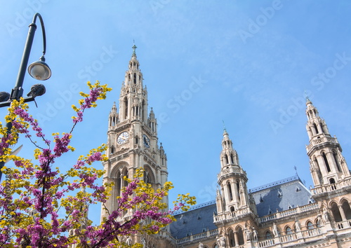 Photo Vienna City Hall towers in spring, Austria