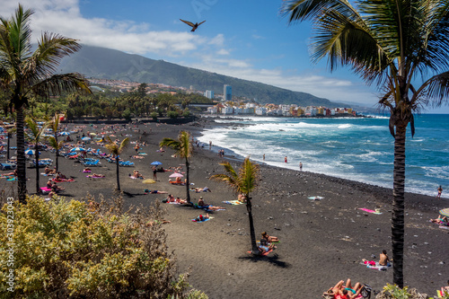 Black beach in Puerto de la Cruz - Tenerife Canary Island