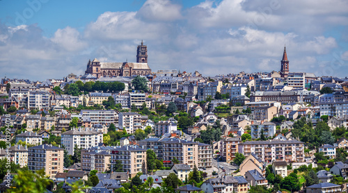 Panoramic view of Rodez city, in South of France.