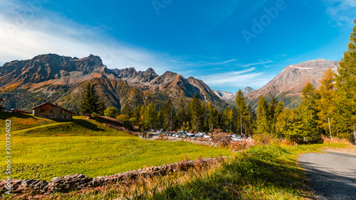 Lake Palu 'Italy Valmalenco Sondrio first days of autumn