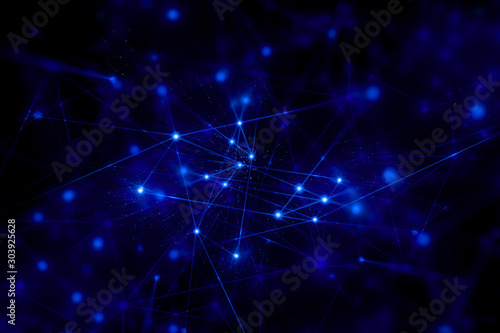 network social online, background 3d illustration rendering, machine deep learning, data cloud storage digital, science neuron, plexus cell brain, futuristic connecting, technology system © issaronow