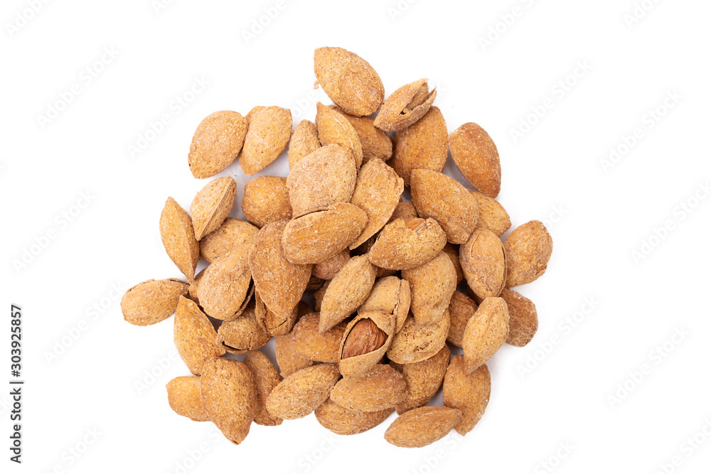 almonds isolated on white background almonds isolated on white background