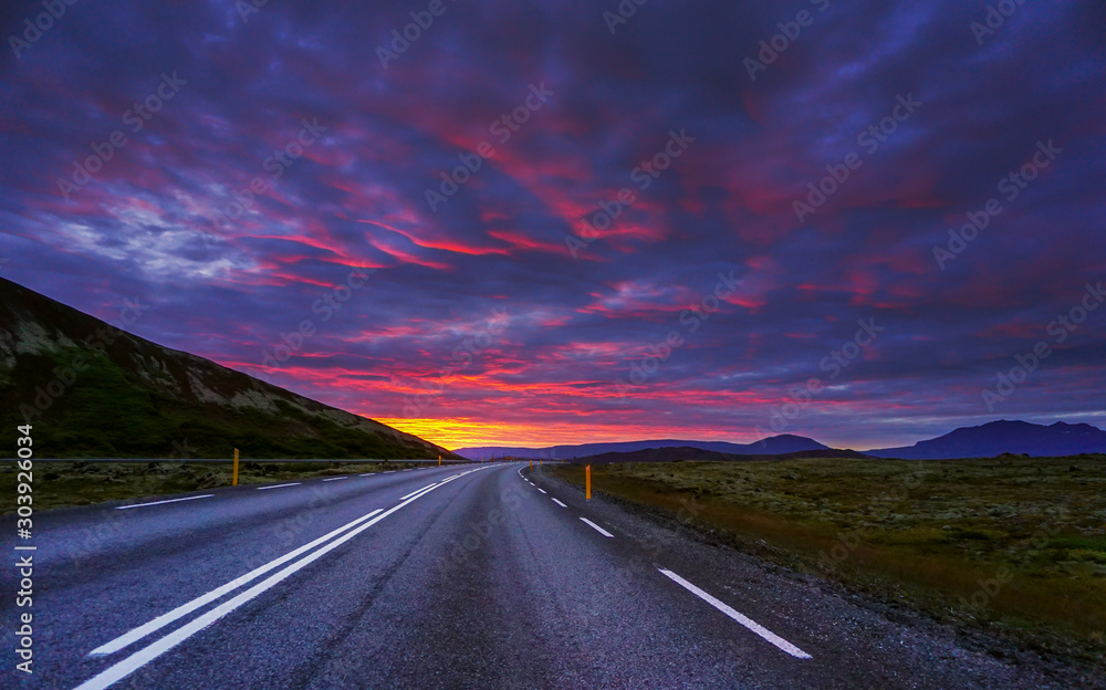 Road into sunset