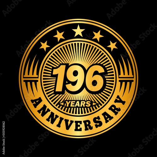 196 years anniversary celebration logo design. Vector and illustration.