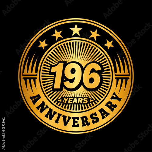 196 years anniversary celebration logo design. Vector and illustration. photo