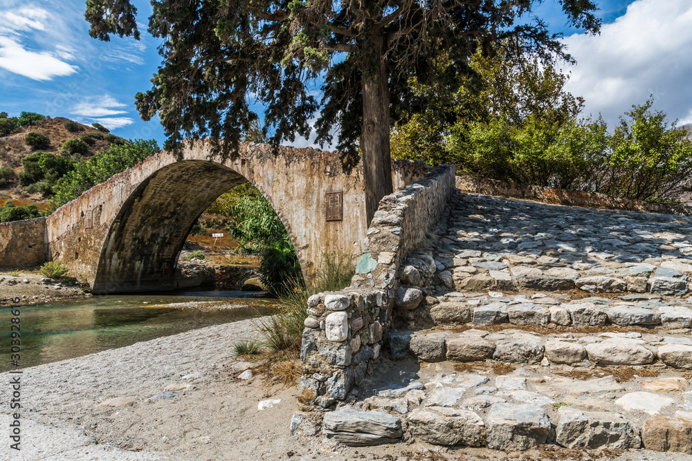 Stone steps on a medieval bridge