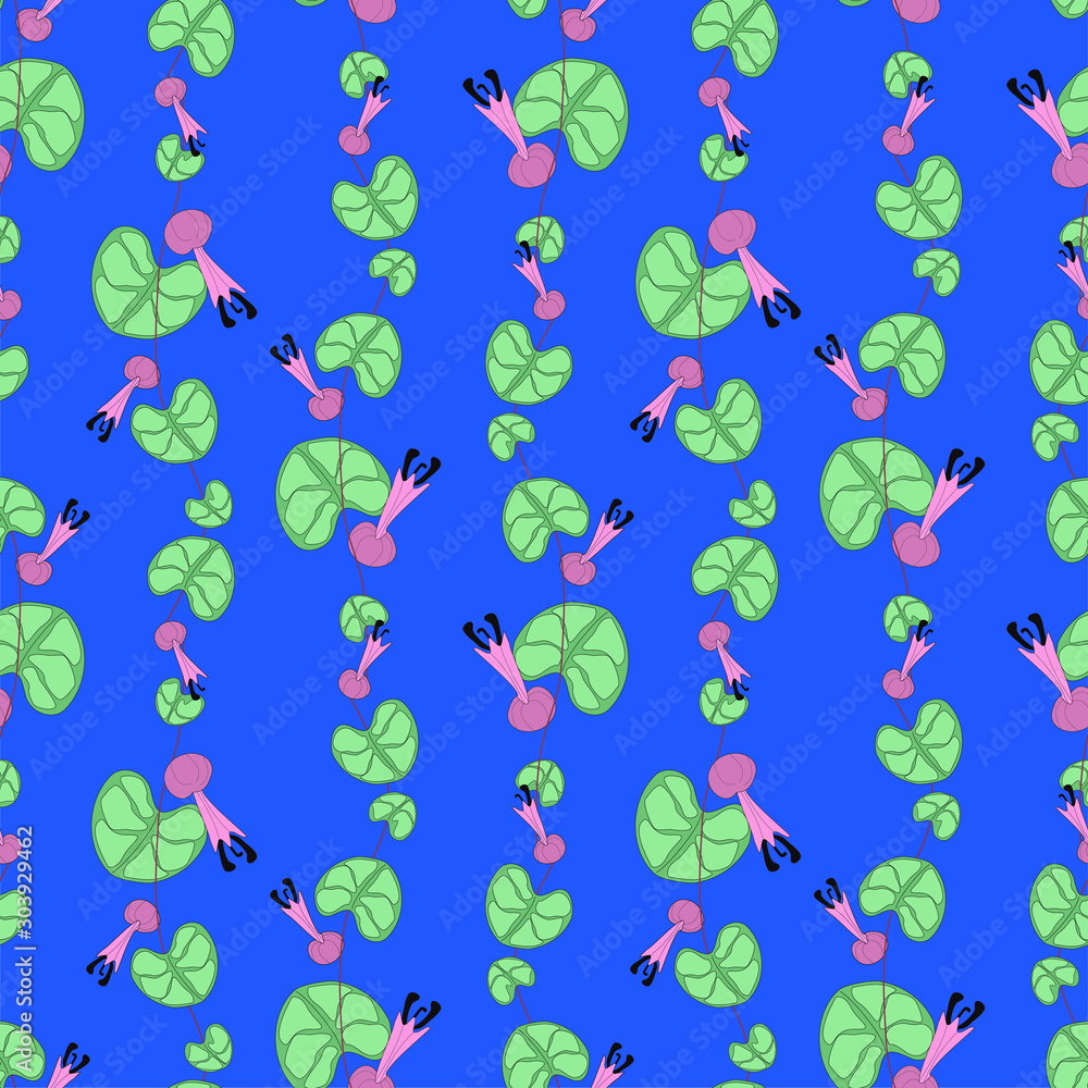 Fototapeta premium seamless pattern with flowers, Ceropegia