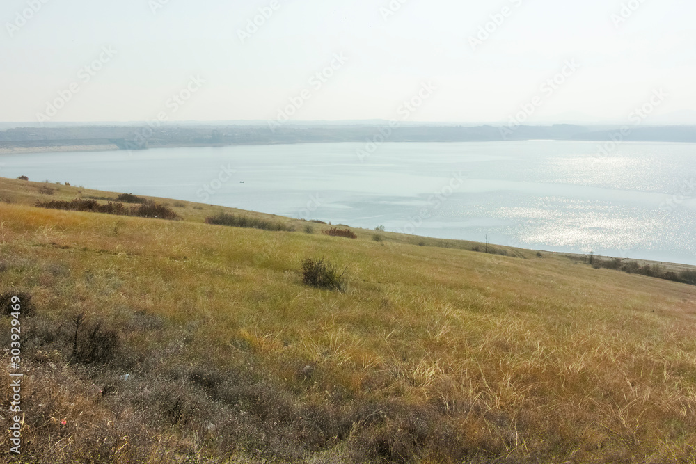 Panoramic view of Ogosta Reservoir, Bulgaria