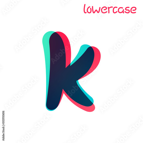 Overlapping gradient lowercase letter k logotype.