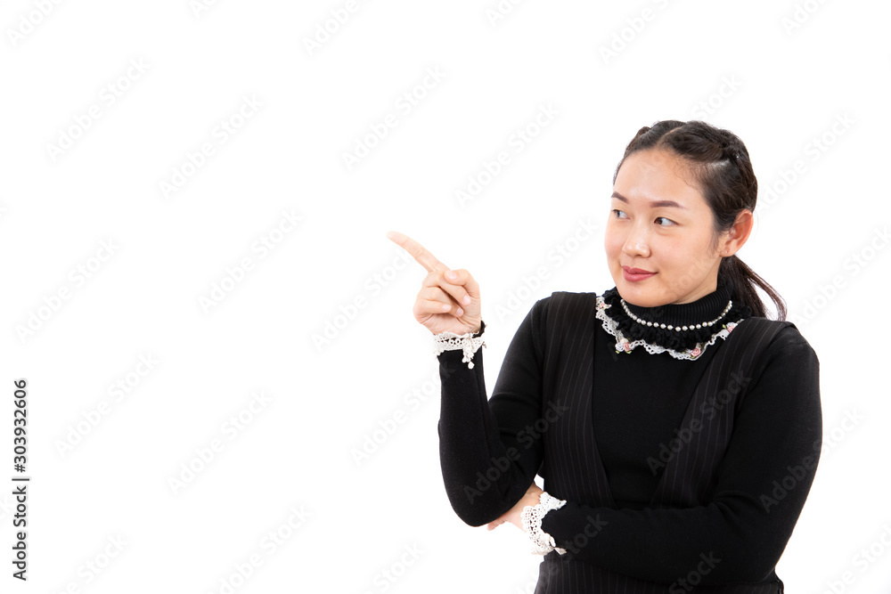Portrait Asian beautiful young women style strong close-up on white background Portrait Asian beautiful young women style strong close-up on white background