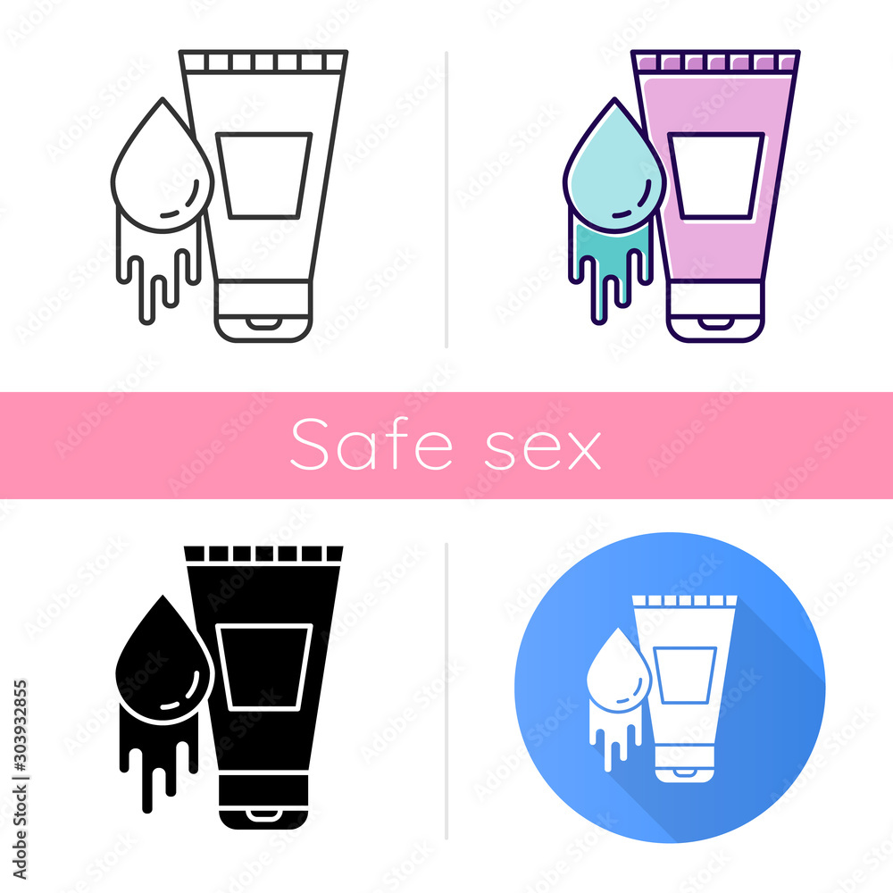 Waterbased lubricant icon. Product for safe sex. Natural lube, male