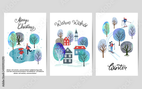 Merry Christmas card set wi...